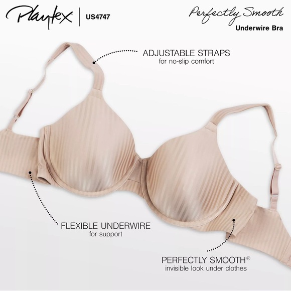 Playtex Women's Secrets All Over Smoothing Full-Figure Underwire Bra US4747 - Picture 4 of 5